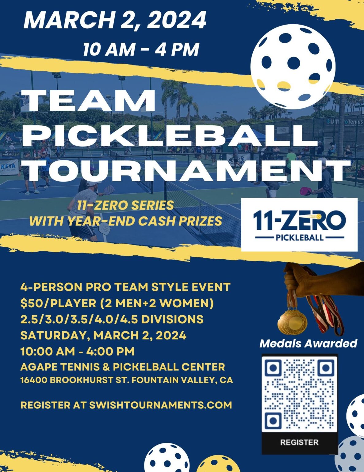 11-ZERO PICKLEBALL TEAM TOURNAMENT - Swish Tournaments