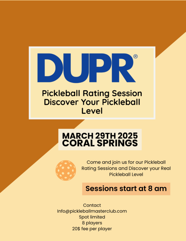 Discover your Pickleball Level-DUPR Rating Sessions