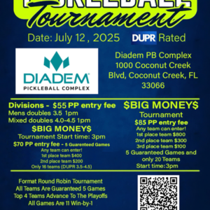 Rudolph Pickleball Tournaments at Diadem Pickleball Complex