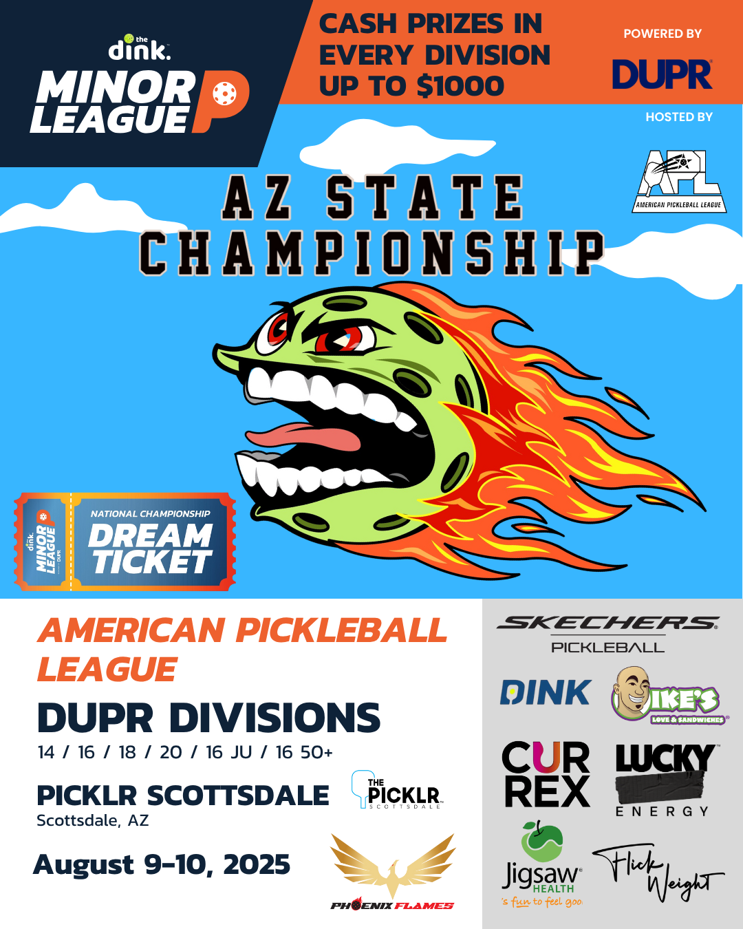 ARIZONA STATE CHAMPIONSHIP The Dink Minor League Pickleball @ American Pickleball League ~ Scottsdale, Arizona