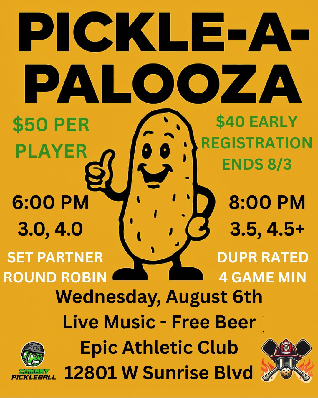 Pickle-A-Palooza! @ Epic Athletic Club by Firefight Pickleball